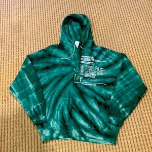 Large, green, Urban Outfitters tie-died hooded sweat shirt